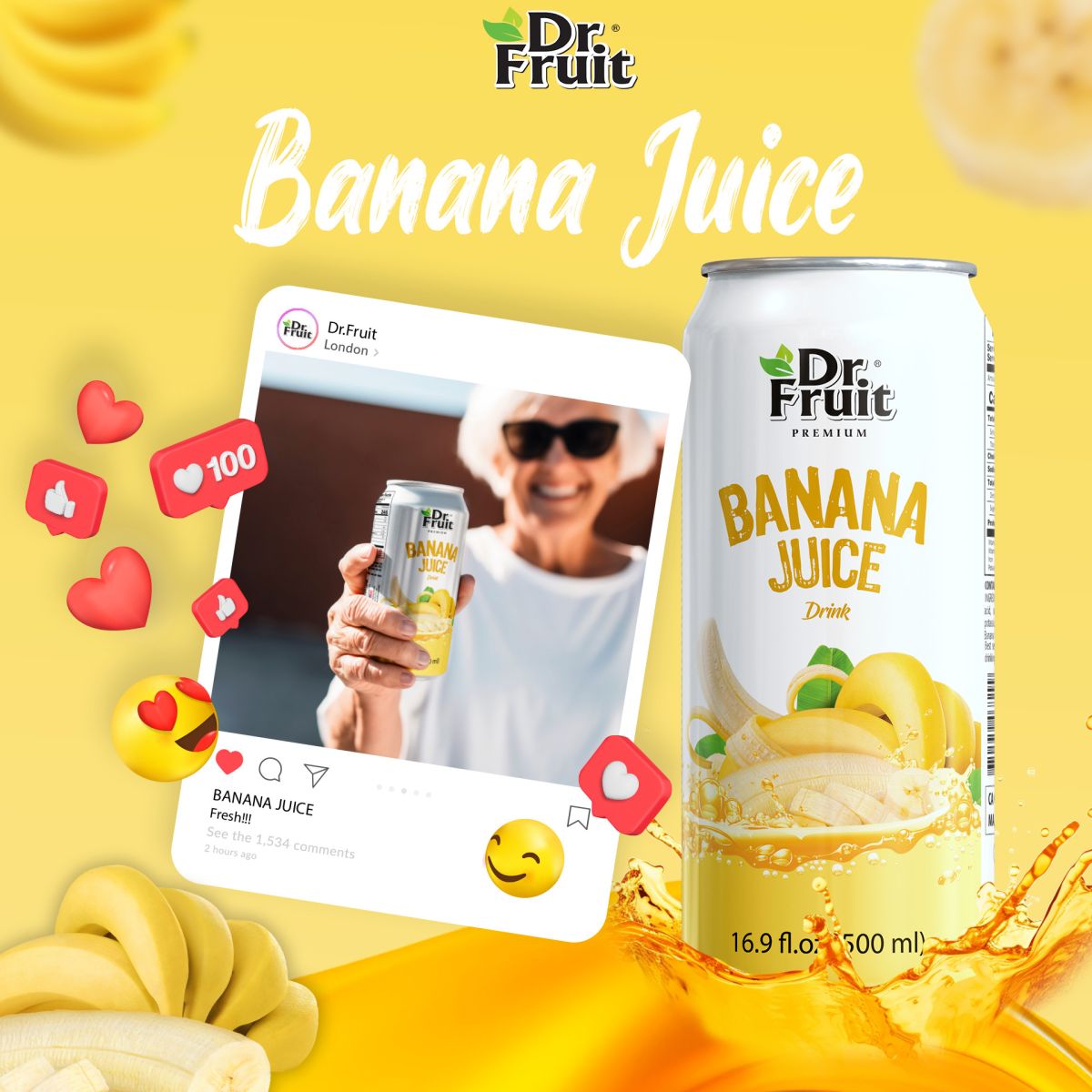 Nước ép trái cây Dr Fruit Chuối 500ml